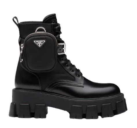 prada brushed rois leather and nylon boots